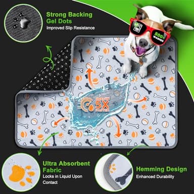 Hompet Dog Grass Pad with Tray Large, 41"x27", 2 Reusable Artificial Turf for Dogs Potty, Waterproof Non-Slip Washable Pee Pads, Quickly Absorbency Portable Dog Litter Box for Indoor/Outdoor Use - Image 5