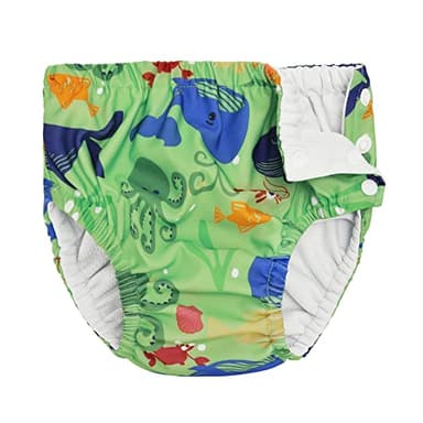 Durio Swim Diaper Washable Swimming Diapers Unisex Toddler Newborn Swim Diaper Reusable Girls Boy B Green SeaLife 3-6 Months - Image 3