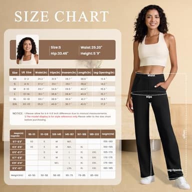 keriffe Women's Stretchy Yoga Dress Pants High Waisted Straight Leg Casual Work Business Office Slacks 4 Pockets Black - Image 5