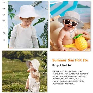 Baby Toddler Sun Hat,Boys Girls Bucket Hat for Kids UPF 50+ Sun Protective Child Summer Beach Hats 0-6 Months - Image 7