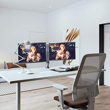 Suptek Monitor Mount, Adjustable Dual Monitor Arm Desk Mount Heavy Duty Monitor Stand fit for 27 inch Monitor Screens up to 22lbs,Black(MD9442) - Image 7