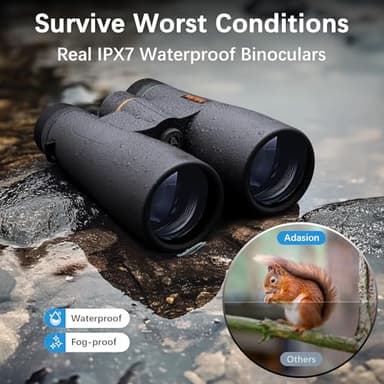 Adasion 15x56 UHD Binoculars for Adults High Powered with Phone Adapter and Tripod, Super Powerful BAK4 Prism Waterproof Binoculars for Hunting Stargazing Bird Watching Hiking Safari Travel Sports - Image 6