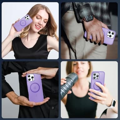 Temdan for iPhone 16 Pro Case, Compatible with Magsafe, Anti-Yellowing, Military-Grade Protection, Shockproof Slim Magnetic Phone Case Cover, Light Purple - Image 7