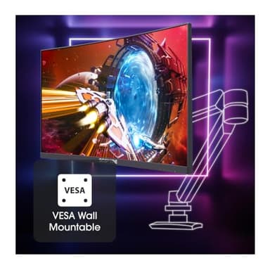 Sceptre Curved 24.5-inch Gaming Monitor up to 240Hz 1080p R1500 1ms DisplayPort x2 HDMI x2 Blue Light Shift Build-in Speakers, Machine Black (C255B-FWT240) - Image 4