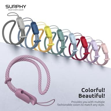 SURPHY 2 Pack Phone Lanyard for Cellphone Case, Phone Wrist Strap for Case, Cellphone Strap with 2-Color Braided, Charm Wrist Lanyard for Women, Cellphone Wrist Lanyard for Women, Pink & Lilac Purple - Image 6