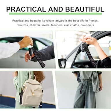 DXNQ Car Keychain, Fabric Keychain Wrist Lanyard, Key Ring for Cars Keys Wallets Jeans Decoration, Car Accessories (Black) - Image 6