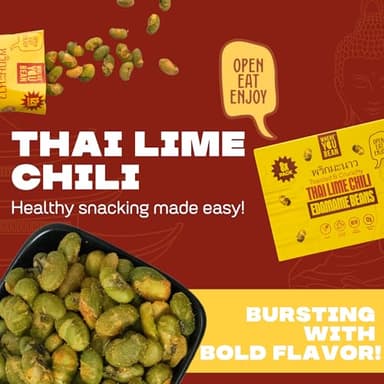 Where You Bean Edamame Beans Snack (Thai Lime Chili) - Crunchy and Dry Roasted Edamame Beans - High Protein Snacks, Keto and Vegan Healthy Snacks for Adults & Low Carb Asian Snack 0.9 oz (Pack of 8) - Image 7