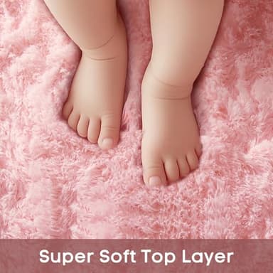 Ophanie Pink Round Rug for Bedroom Girls, Kids Fluffy Kawaii Fuzzy Furry Shag Area Rug, Cute Plush Soft Shaggy Bedside Circular Rugs 4Ft, Carpet for Teen Nursery Dorm Home Room Decor Aesthetic - Image 3