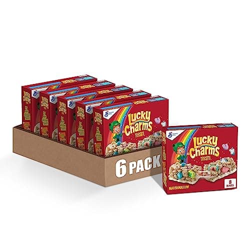 Lucky Charms Cereal Treat Bars, Snack Bars, 8 Ct, 6.8 oz (Pack of 6)