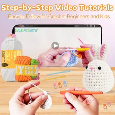 Crochet Kit for Beginners, Amigurumi Crochet Animals Knitting Kit with Crochet Yarn, Easy Crochet Animal Kit for Beginners Crochet Kit for Adults with Step-by-Step Video for Crochet Gifts - Image 3