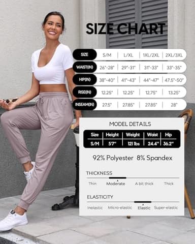 ZENEX 3 Pack Womens Joggers Women's Sweatpants with Pockets, for Running Yoga Workout Lounge(601-1XL/2XL-B/Co/Bro) - Image 5