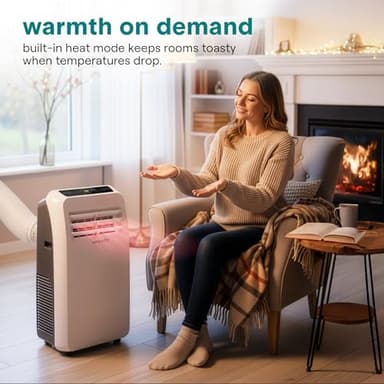 SereneLife Small Air Conditioner Portable 12,000 BTU with Built-in Dehumidifier + Heat - Portable AC unit for rooms up to 550 sq ft - Remote Control, Window Mount Exhaust Kit - Image 3