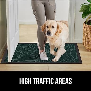 GORILLA GRIP 100% Waterproof All-Season WeatherMax Doormat, 47x35, Durable Natural Rubber, Stain and Fade Resistant, Low Profile, Indoor Outdoor Door Mats, Easy Clean Patio Entrance Mat, Green Palm - Image 6