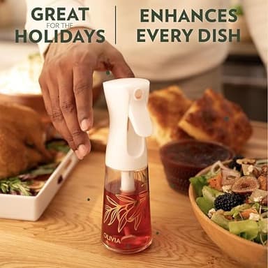FLAIROSOL OLIVIA Oil Sprayer for Cooking, 200ml Glass Olive Oil Sprayer, Continuous Cooking Spray Bottle with Portion Control, Olive Oil Dispenser for Kitchen, Air Fryer, Salad, BBQ (Golden Leaves - Image 3