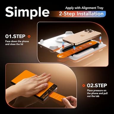 SuydanBox 3 Pack Privacy Screen Protector for iPhone 15 Pro Max, [One-Pull Installation] Military-Grade Shatterproof & Ultra Durable 9H Hardness, Anti-Spy Tempered Glass, Bubble-Free, Case Friendly - Image 3