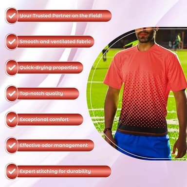 Ventura Short Sleeve Goalkeeper Jersey – Lightweight, Moisture-Wicking, Sublimated Design for Adult Soccer Goalies Orange - Image 3