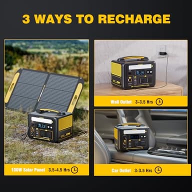 VTOMAN Jump 600X Portable Power Station 600W, 299Wh Solar Generator LiFePO4 Battery Power Station with 600W Pure Sine Wave (Surge 1200W) AC Outlet, PD 60W USB-C, 3x Regulated 12V/10A DC for Camping - Image 8