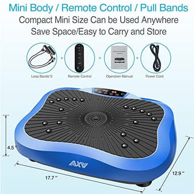 AXV Vibration Plate Exercise Machine Whole Body Workout Portable Mini Vibrate Fitness Platform Lymphatic Drainage Machine for Weight Loss Shaping Toning Wellness Home Gyms Workout - Image 7