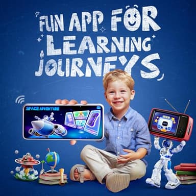 Ruko 6088 Programmable Robot with APP Control, Remote Control, Gesture Sensing Control, Rechargeable Robots Toys for Boys and Girls, Interactive Emoji LED Eyes, QA Games for 3 4 5 6 Years Kids, Blue - Image 3