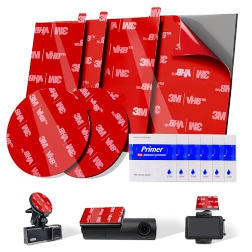6 Pcs Dash Cam Adhesive Pads, Double Sided Adhesive Pads for Car Dashboard,Very High Bond Heat Resistant Tape for Windshield,Heavy Duty Sticky Pads for Car Phone Holder and Dash Cam