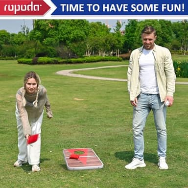 ROPODA Portable Cornhole Board Set,24 x 16 in Corn Hole Games for Adults with 8 Bean Bags, Lightweight Aluminum Alloy Edging Cornhole Set for Outdoor Games，Beach and Tailgates. - Image 6