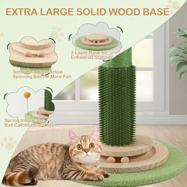 Sheripet Cat Scratching Post for Indoor Cats Adults, 45 Inch Tall Cat Scratcher with Sisal Rope, Large Cats Scratching Posts with Hanging Ball for Kittens and Medium Large Cats - Image 2