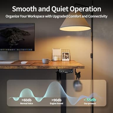 Agilestic Electric Standing Desk, Large 60 x 24 Inches Height Adjustable Desk, Sit Stand up for Work Office Home, Ergonomic Rising Computer Table with Memory Preset, Rustic Brown - Image 7