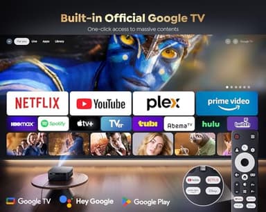 [1500 ANSI/Google TV/Voice Control]Smart Projector with WiFi 6 and Bluetooth, Netflix-Licensed 4K Support, Outdoor Movie Proyector, 1080P Home Ceiling Auto Focus Projector, PUTRIMS K12 Gray - Image 2