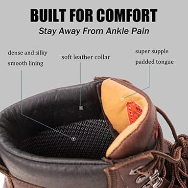 SUREWAY 6” Mens Heavy Duty Steel/Composite/Soft Toe Work Boots for Men,Goodyear Welt,Extremely Comfortable Durable Proved,Superior Oil/Slip Resistant,Thicker Leather,Wedge Sole,Moc Toe Work - Image 3