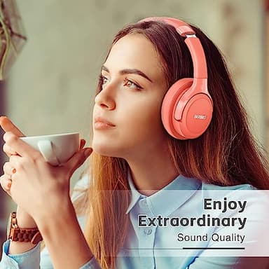 BERIBES Bluetooth Headphones Over Ear, 65H Playtime and 6 EQ Music Modes Wireless Headphones with Microphone, HiFi Stereo Foldable Lightweight Headsets, Deep Bass for Home Office Cellphone PC Ect. - Image 4