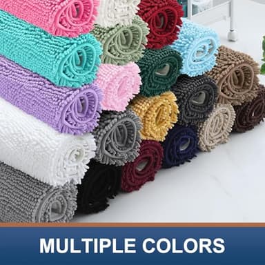 Smiry Luxury Chenille Bathroom Rugs 36x24, Extra Soft and Absorbent Shaggy Bath Mat, Machine Washable, Non-Slip Plush Carpet Runner for Tub, Shower, and Floor, Home Decor Accessories, Sky Blue - Image 10
