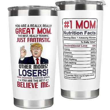 UMACVN Gifts for Mom from Daughter Son - Christmas Gifts for Mom Wife - Birthday, Christmas, Valentines Day Gift for Moms - Gift for Mama, Moms, Mother - 20 Oz Stainless Steel White Tumbler - Image 1