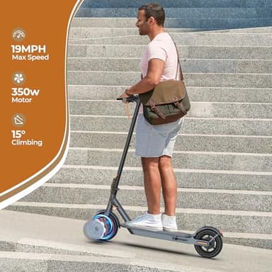 Electric Scooter for Adults, 8.5" Solid Tire, 350W Motor, 280Wh Capacity Battery, 19 Miles Long Range, Max 19 Mph Folding E-Scooter with Dual Brakes & Smart APP - Image 4