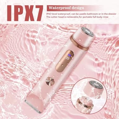 Bikini Trimmer for Women 2in1 High Power Epilators Hair Removal Waterproof Electric Razors Women's Electric Razor Pubic Hair Trimmer Shaver for Women for Ladies Pubic, Face, Underarms, Legs (Pink) - Image 6