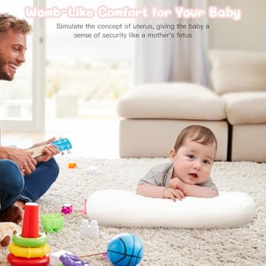 Baby Lounger for Newborn, Bionic Design Baby Lounger, Soft Organic Cotton Breathable Lounger for Infants 0-18 Months (White) - Image 6