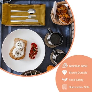 Silverware Set,18/10 Stainless Steel 12Piece Silverware Set with Knives Spoon Forks Set for Home, Kitchen and Restaurant, Mirror Polished& Dishwasher Safe - Image 4