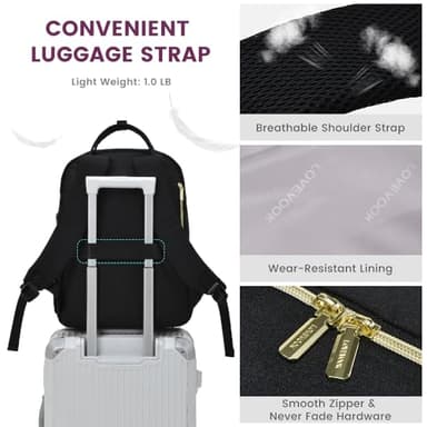 LOVEVOOK Laptop Backpack for Women 15.6 inch Large Capacity Travel Backpack for Work Business - Image 6