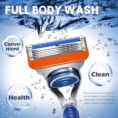 16 Pcs Razor Blade Shaving Razor Blade Refills for Fusion 5, a More Comfortable Shave for Men, Orange New Version - Image 7