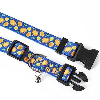 NISIYE Adjustable Dog Collar with Bell-Special Design Patterns, Ultra Comfy Soft Nylon Breathable Pet Collar for Small Medium Large Dogs - Image 4