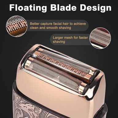Ufree Foil Shavers Electric Razor for Men, Beard Trimmer Grooming Shaving Kit, Hair Trimmer, Cordless Head Shavers for Bald Men Barber Clippers, Birthday Gifts for Him - Image 4
