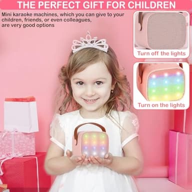 Mini Karaoke Machine for Kids & Adult, 4-12 Years Old Girls Christmas Birthday Gift for Boys, Karaoke Toys Gifts for Girls Ages 4, 5, 6, 7, 8, 9, 10, 12 +Year Old Birthday Party - Image 7