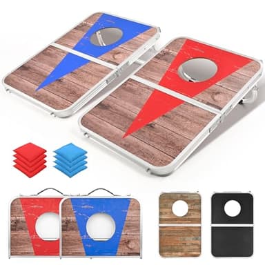 ROPODA Portable Cornhole Board Set,24 x 16 in Corn Hole Games for Adults with 8 Bean Bags, Lightweight Aluminum Alloy Edging Cornhole Set for Outdoor Games，Beach and Tailgates. - Image 1