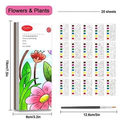 JUNQIU Watercolor Coloring Books for Kids Ages 4-8, Pocket Watercolor Painting Book for Toddlers, Arts and Crafts Kit Easter Basket Stuffers For Girls Boys - Image 7