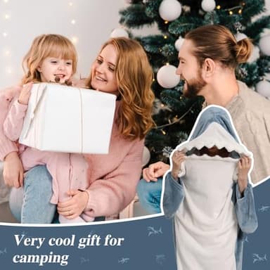 Halloween Costumes Shark Blanket Hoodie Onesie for Adult Super Soft Cozy Flanne Wearable Shark Blanket Shark Cosplay for 69-77 Inch Height (Blue Shark, X-Large) - Image 6