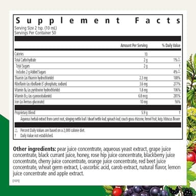 Floradix by Salus Iron & Herbs - Liquid Herbal Supplement for Energy Support* - Iron Supplement with Vitamin C & B Complex Vitamins - for Men & Women - 16.9 Fl Oz - Image 2