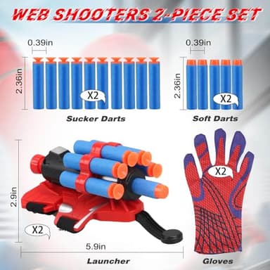 JONEG Web Shooters Toy for Kids 2 Pack, Toy for 3 4 5 6 7 8 Year Old Boy, Web Slinger with Spider Glove Launcher, Toys for Boys 4-6 6-8, Birthday Gifts - Image 2