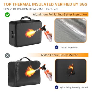 DocSafe 5200°F Document Organizer with Lock,Upgraded Heat Insulated Fireproof＆Waterproof Box 8 Layers File Organizer,Portable Home Travel Safe Storage for Important Documents, Files and More - Image 4