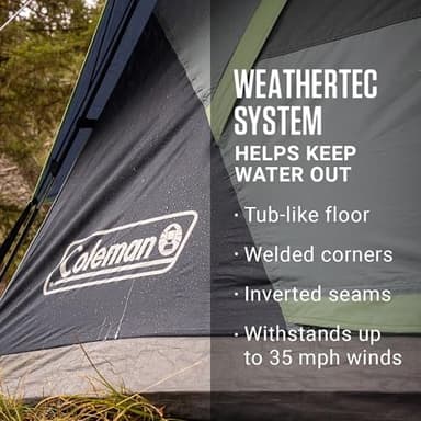 Coleman Skydome Tent with 5 Minute Setup, 2/4/6/8-Person Weatherproof Tent with Rainfly & Carry Bag, 20% More Headroom Than Traditional Canopies - Image 4