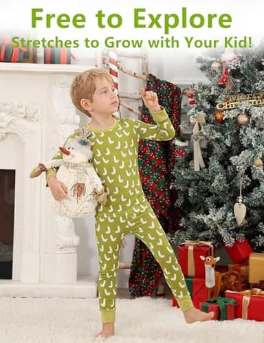 JunNeng Bamboo Viscose Toddler Pajamas, Baby Boys Girls Pjs Sets, Kids Snug-Fit Long Sleeve Sleepwear, Grass Green Duck 2-3 Years - Image 6