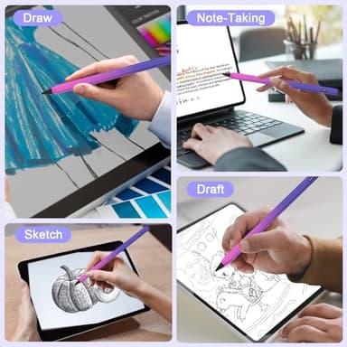 Stylus Pen for iPad 2018-2023, 15mins Fast Charge Apple Pencil for iPad 9th&10th Generation, Apple iPad Pro 11&12.9", iPad 8/7/6th Gen, iPad Air 3rd/4/5th Gen, iPad Mini 5/6th Gen (Purple Rose) - Image 7